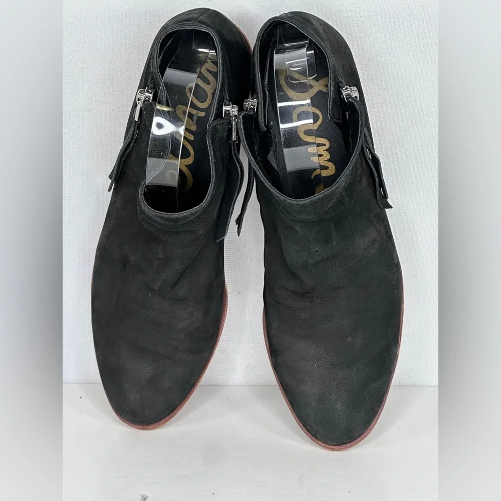Sam Edelman Parker Ankle‎ Boot Black Suede Leather Bohemian Y2K Western Sz 7